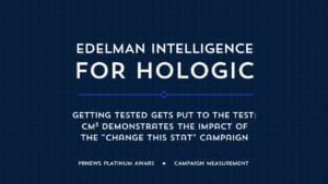 Edelman Intelligence for Hologic CM3 Demonstrates the Impact of the “Change This Stat” Campaign