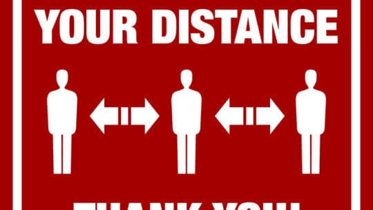social distance sign