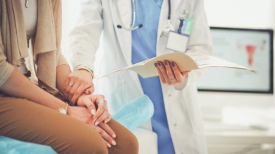 woman at doctors office