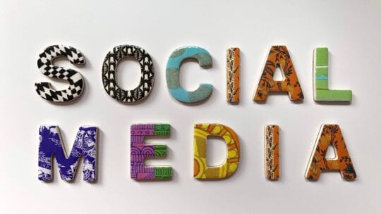 "social media" in colorful letters