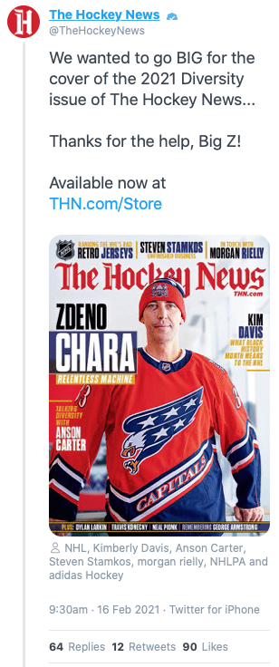 The Hockey News Deleted Diversity Tweet
