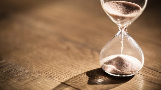 an hourglass shows how PR pros need to work fast in a crisis