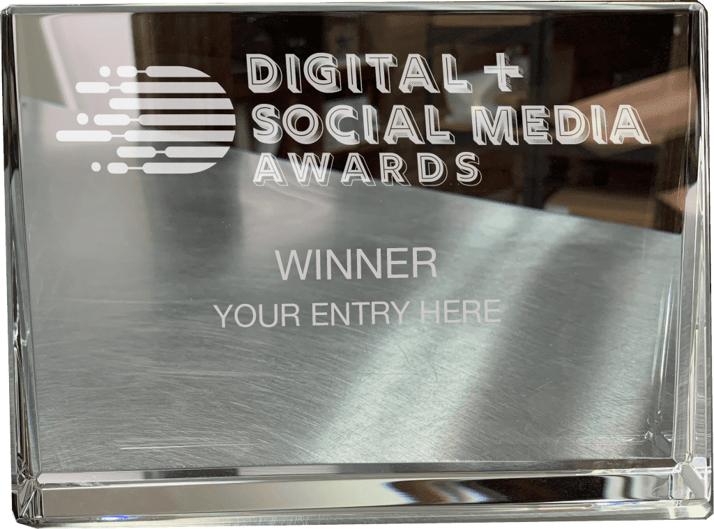 Digital + Social Media Awards Trophy