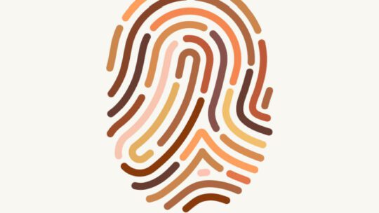Fingerprint illustration of many different skin tones