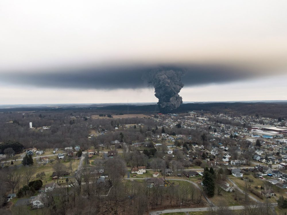 East Palestine Train Derailment Mushroom Cloud