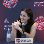 Caitlin Clark at her first Indiana Fever press conference gets an awkward question from a creepy reporter.