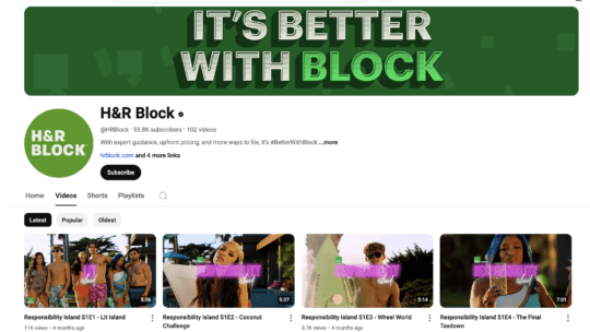 H&R Block YouTube Channel