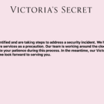 Victoria's Secret outage message